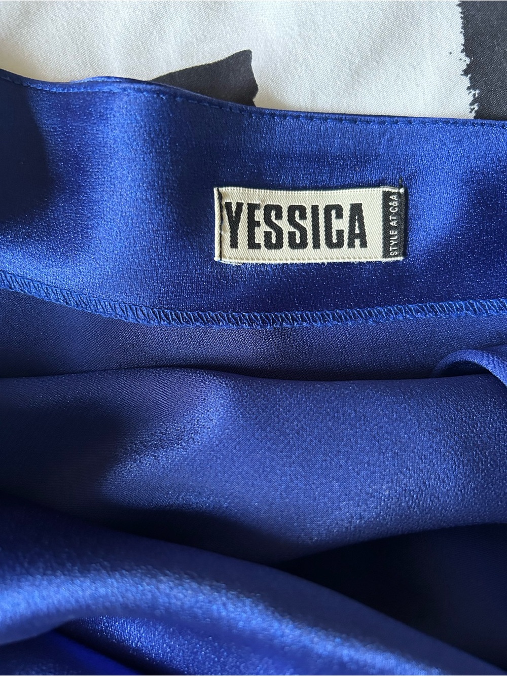 Jessica (not Jessica Simpson) Electric Blue Satin Cowl Slip Maxi Dress. - Picture 2 of 3